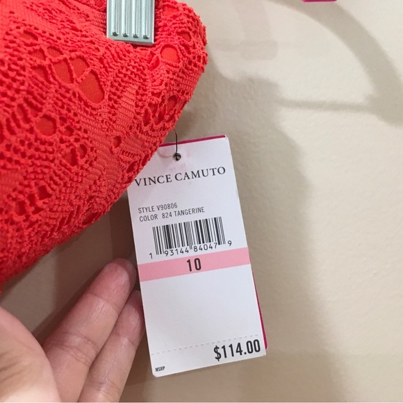 New Vince Camuto Swim Tangerine Orange One Piece SwimSuit Swimwear Size 10 - Picture 5 of 7